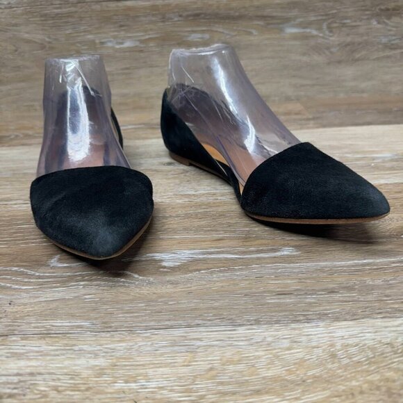 J Crew Factory Zoe D'Orsay Suede Black Flats Women's See Pictures for Sizing - Picture 6 of 6